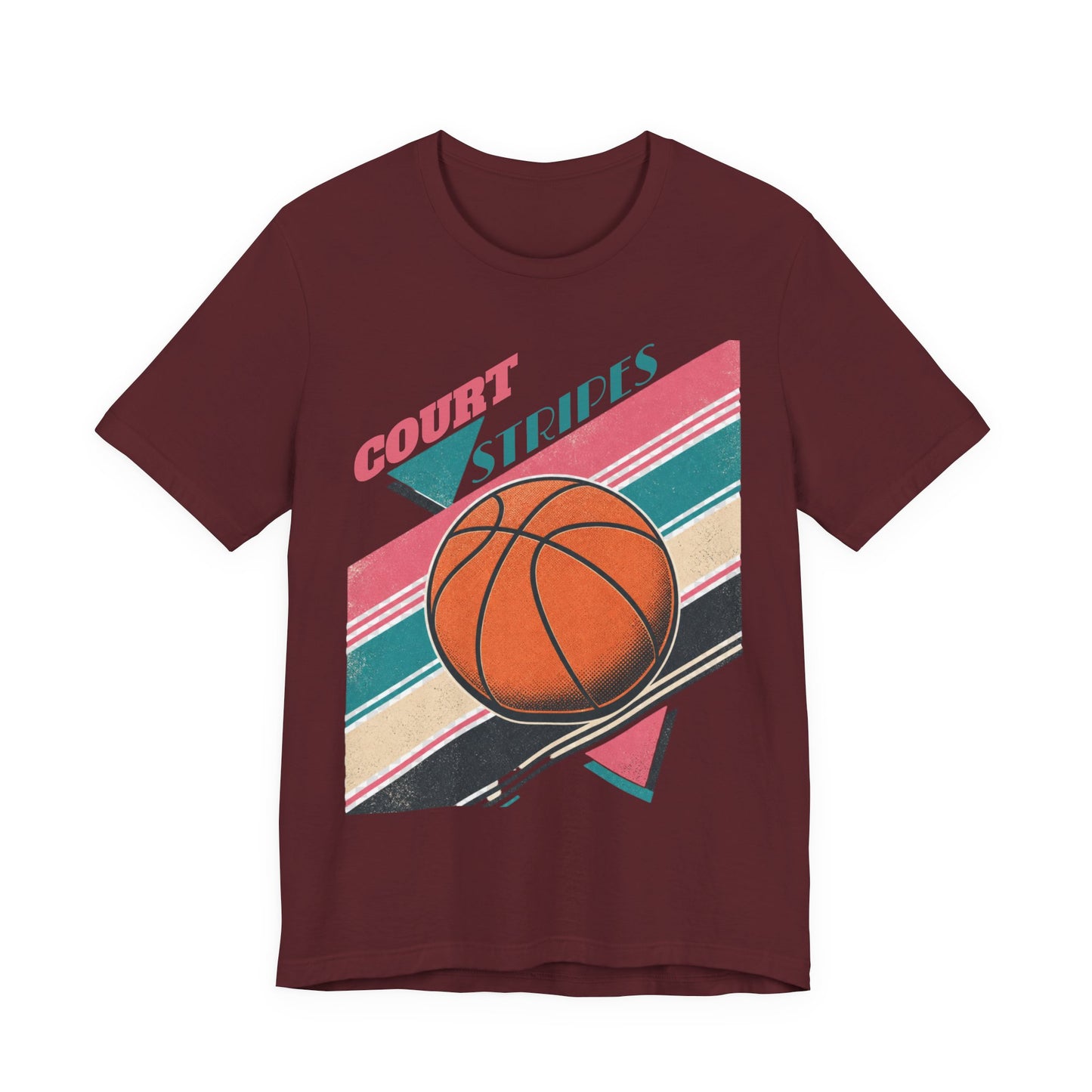 Court Stripes Retro Basketball T-Shirt | Vintage Tee | Perfect Gift for Hoopers