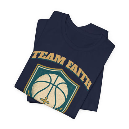 Team Faith Basketball T-Shirt | Cross & Hoops Tee | Spiritual Hoopers Gift