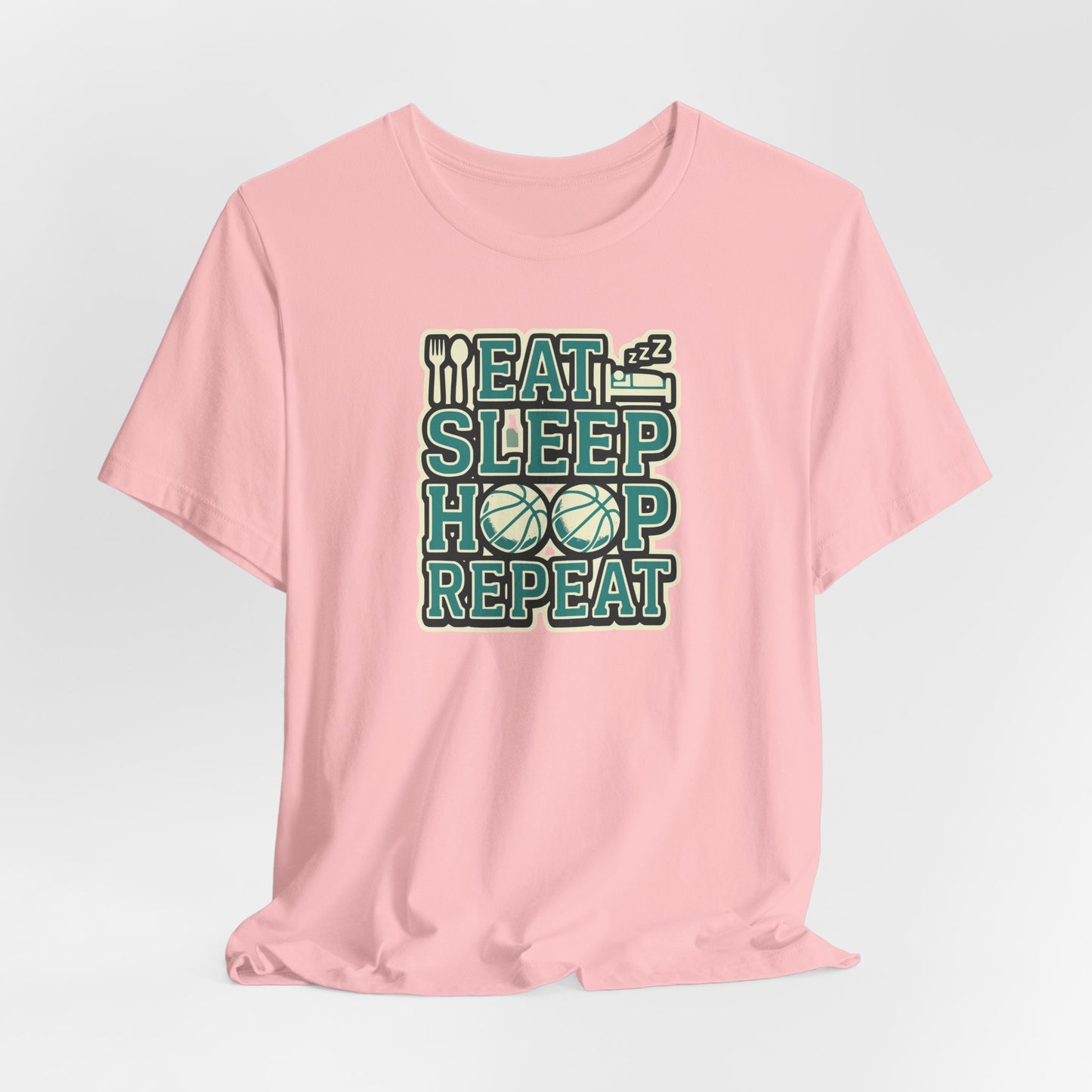 Eat Sleep Hoop Repeat Basketball T-Shirt | Witziger Hooper Tee | Perfektes Geschenk