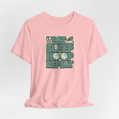 Eat Sleep Hoop Repeat Basketball T-Shirt | Funny Hooper Tee | Perfect Gift for Players