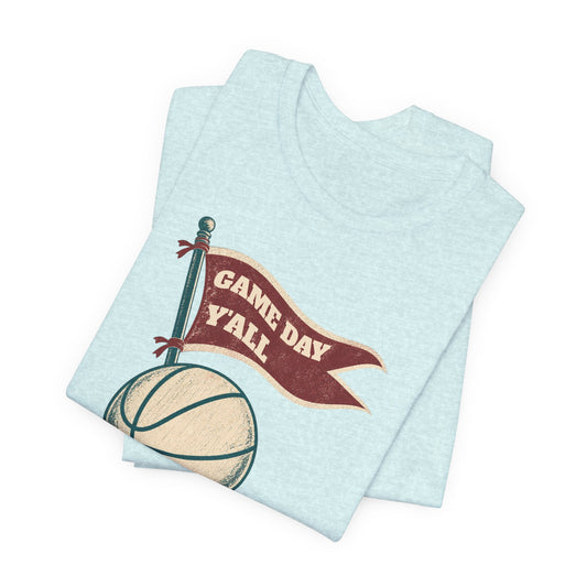 Game Day Y'all Basketball T-Shirt | Vintage Flag Tee | Perfect Gift for Hoopers