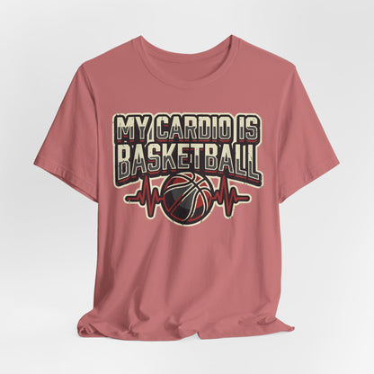 My Cardio is Basketball Heartbeat T-Shirt | Funny Hooper Tee | Gift for Players