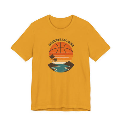 Retro Basketball Club Sunset T-Shirt | Vintage Hoops Tee | Perfect Gift