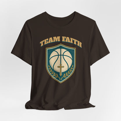 Team Faith Basketball T-Shirt | Cross & Hoops Tee | Spiritual Hoopers Gift