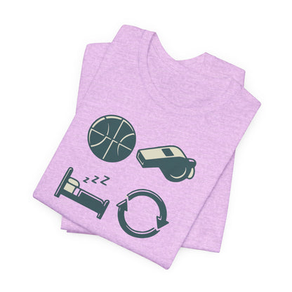 Coach Sleep Repeat Basketball T-Shirt | Hooper's Cycle Tee | Perfect Gift