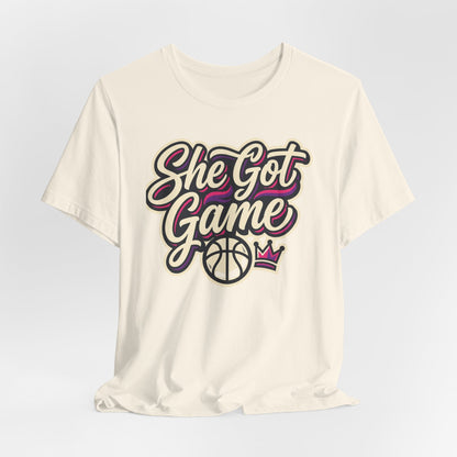She Got Game Basketball T-Shirt | Women's Hoops Tee | Perfect Gift for Female Players