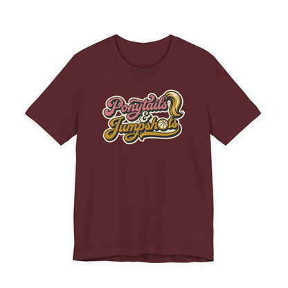 Ponytails & Jumpshots Basketball T-Shirt | Women's Hooper Tee | Perfect Gift for Female Ball Players