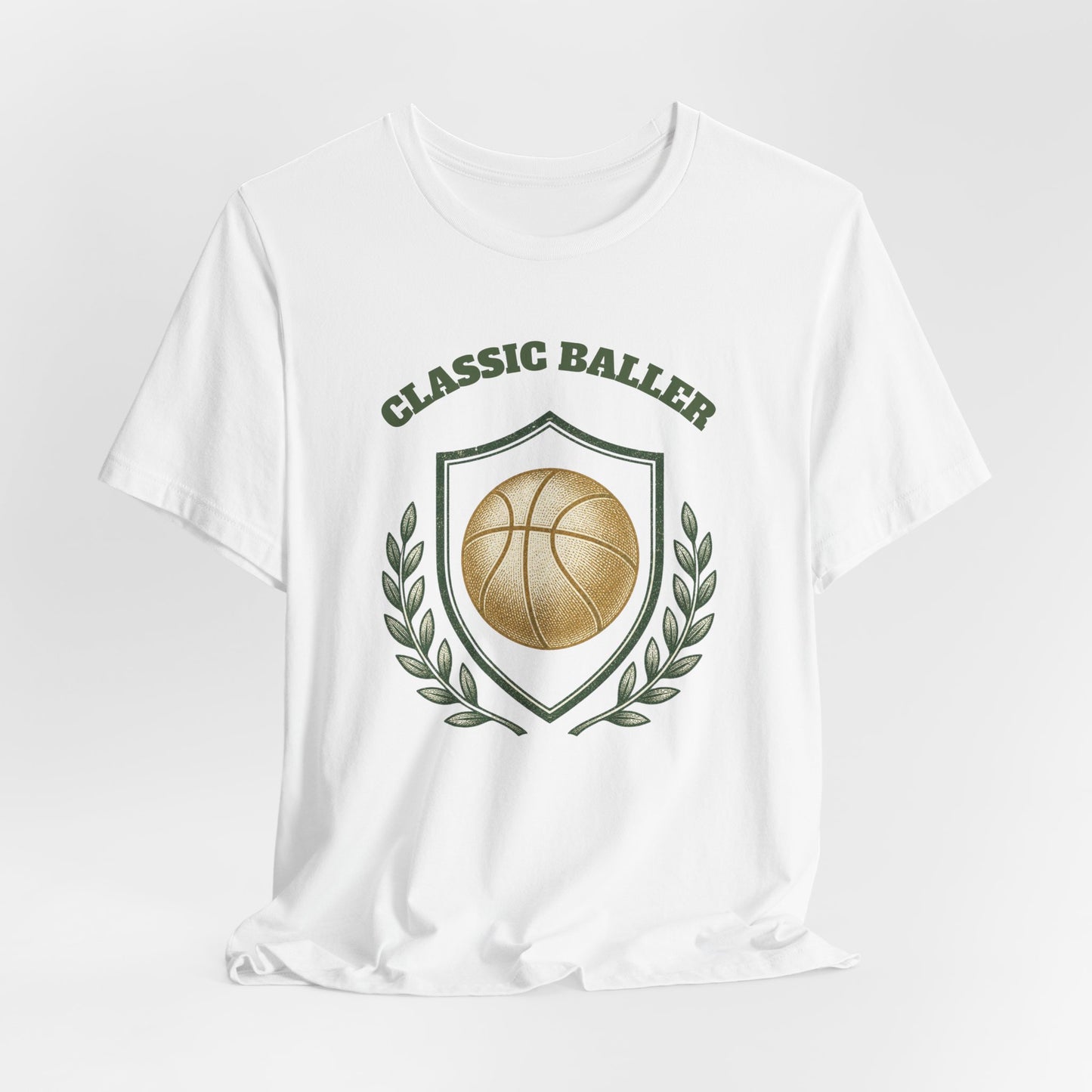 Classic Baller Basketball T-Shirt | Retro Gold Ball Tee | Perfect Gift for Hoopers