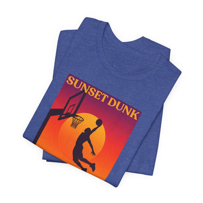 Sunset Dunk Basketball T-Shirt | Retro Silhouette Tee | Perfect Gift for Hoopers