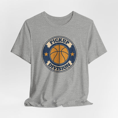 Pickup Division Retro Basketball T-Shirt | Vintage Badge Tee | Perfect Gift for Hoopers