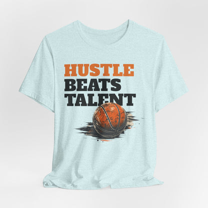 Hustle Beats Talent Basketball T-Shirt | Motivational Hooper Tee | Perfect Gift for Ballers