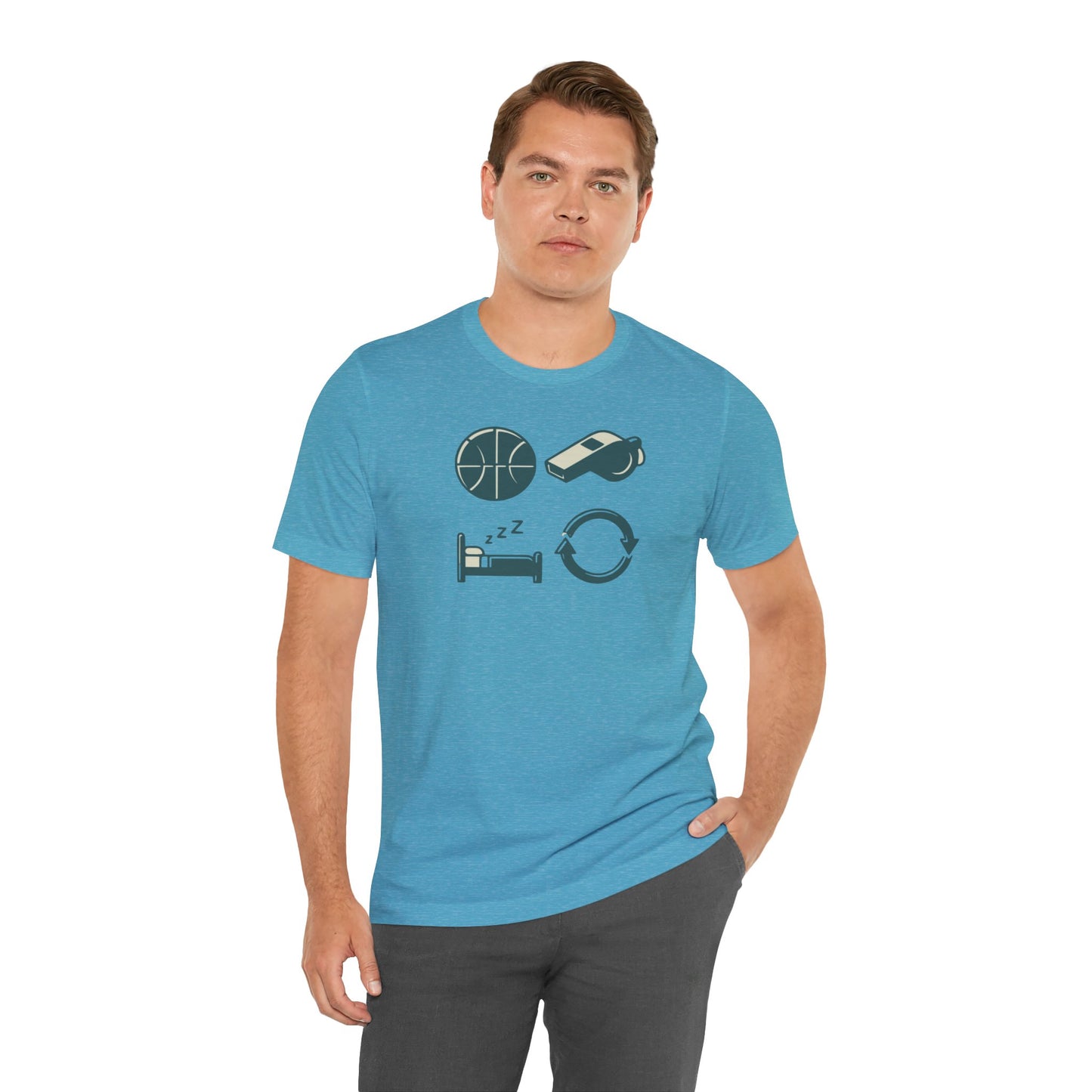 Coach Sleep Repeat Basketball T-Shirt | Hooper's Cycle Tee | Perfect Gift