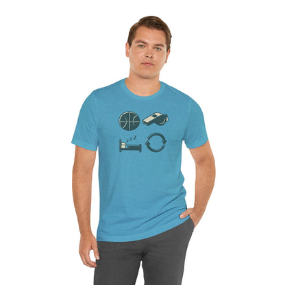 Coach Sleep Repeat Basketball T-Shirt | Hooper's Cycle Tee | Perfect Gift