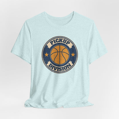 Pickup Division Retro Basketball T-Shirt | Vintage Badge Tee | Perfect Gift for Hoopers