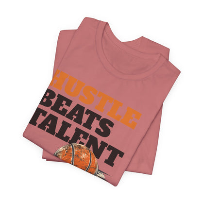 Hustle Beats Talent Basketball T-Shirt | Motivational Hooper Tee | Perfect Gift for Ballers