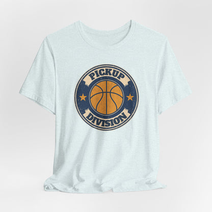 Pickup Division Retro Basketball T-Shirt | Vintage Badge Tee | Perfect Gift for Hoopers