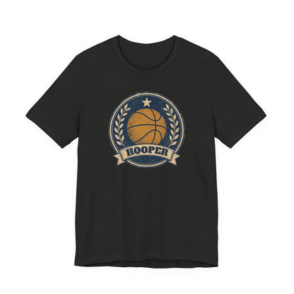 Hooper Vintage Badge Basketball T-Shirt | Retro Gold Star Tee | Perfect Gift for Ballers