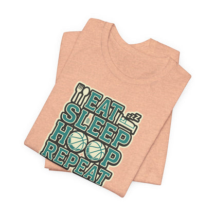 Eat Sleep Hoop Repeat Basketball T-Shirt | Funny Hooper Tee | Perfect Gift for Players
