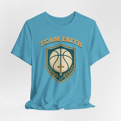 Team Faith Basketball T-Shirt | Cross & Hoops Tee | Spiritual Hoopers Gift