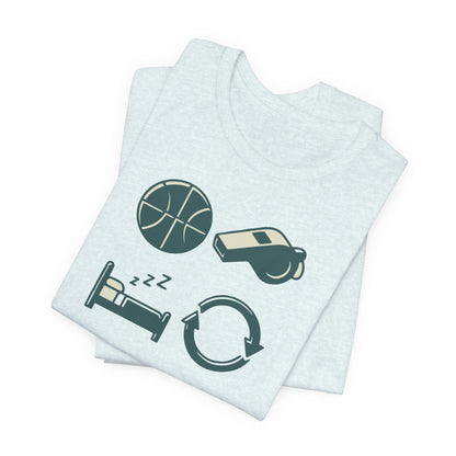 Coach Sleep Repeat Basketball T-Shirt | Hooper's Cycle Tee | Perfect Gift