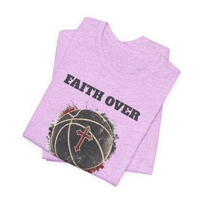 Faith Over Fear Basketball T-Shirt | Cross & Ball Tee | Hooper's Mindset
