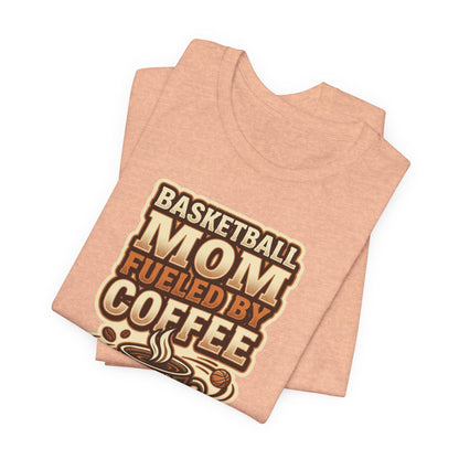 Basketball Mom Fueled by Coffee T-Shirt | Hooper Mom Tee | Perfect Gift for Sports Moms