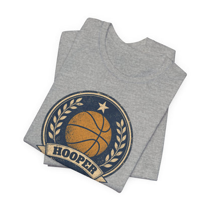 Hooper Vintage Badge Basketball T-Shirt | Retro Gold Star Tee | Perfect Gift for Ballers