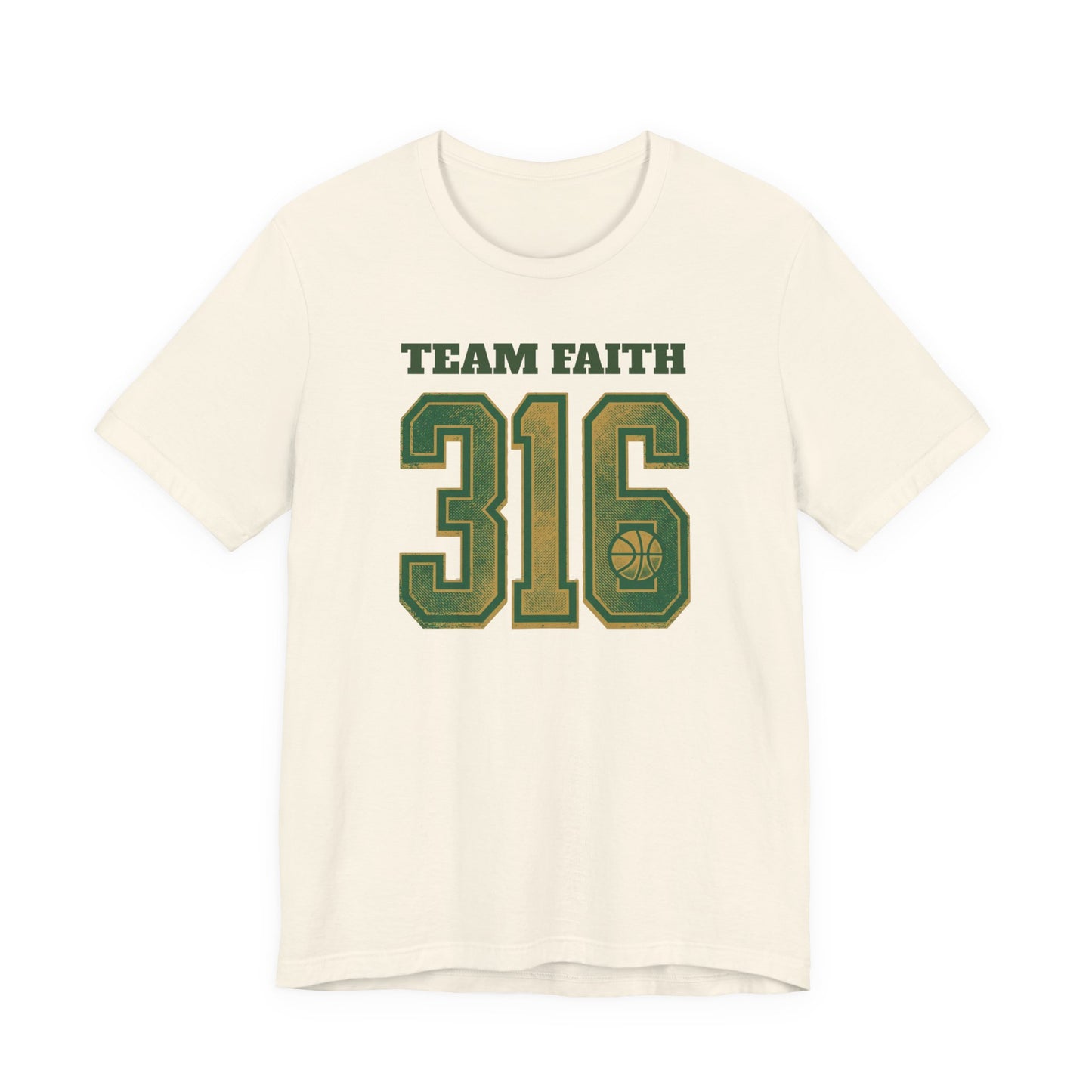Team Faith 316 Basketball T-Shirt | Vintage Grün-Gold Tee | Perfektes Geschenk für Hooper