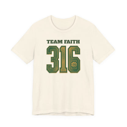 Team Faith 316 Basketball T-Shirt | Vintage Green Gold Tee | Perfect Gift for Hoopers