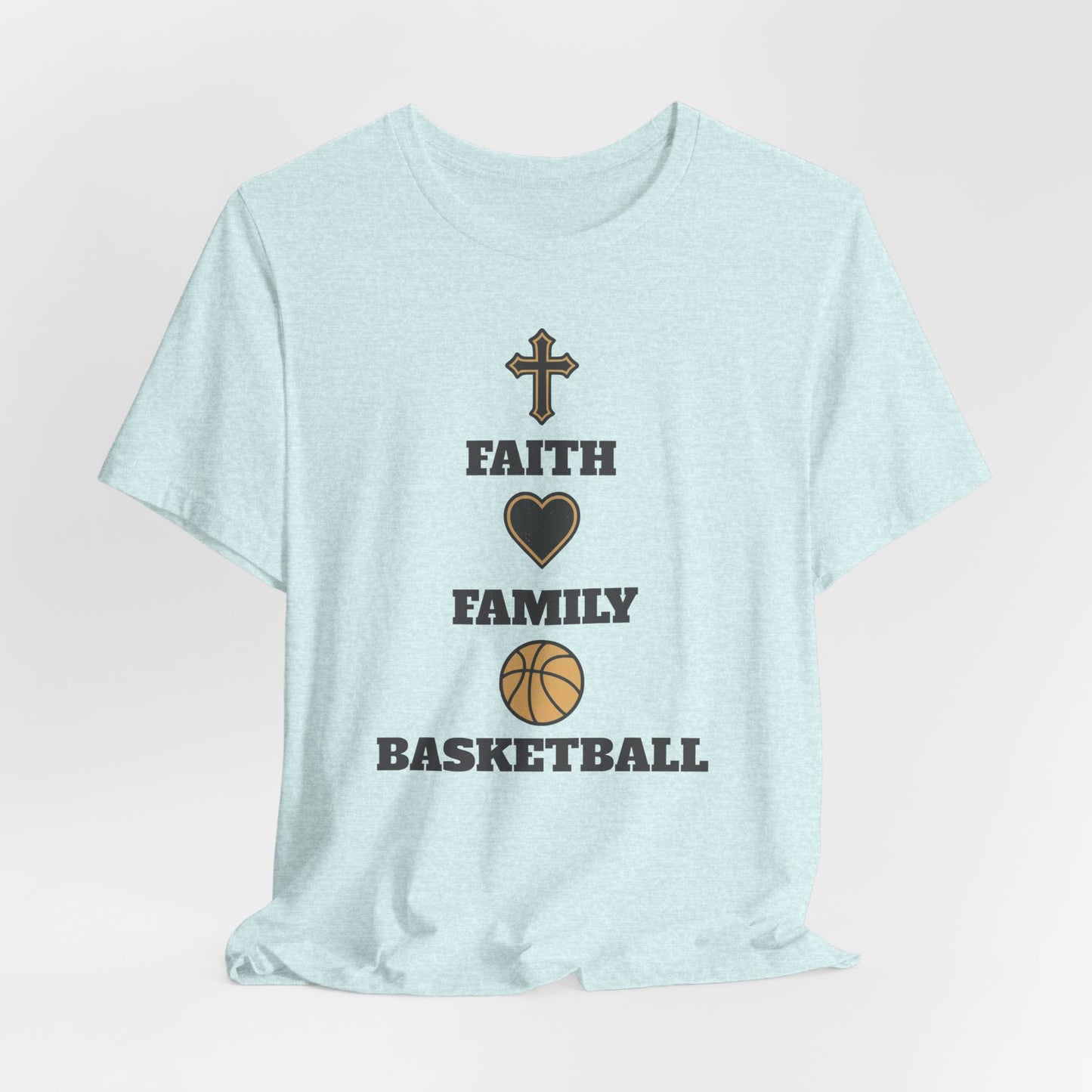 Faith Family Basketball T-Shirt | Inspirations-Hooper Tee | Geschenk für Spieler