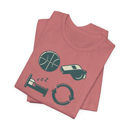 Coach Sleep Repeat Basketball T-Shirt | Hooper's Cycle Tee | Perfect Gift