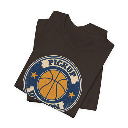 Pickup Division Retro Basketball T-Shirt | Vintage Badge Tee | Perfect Gift for Hoopers