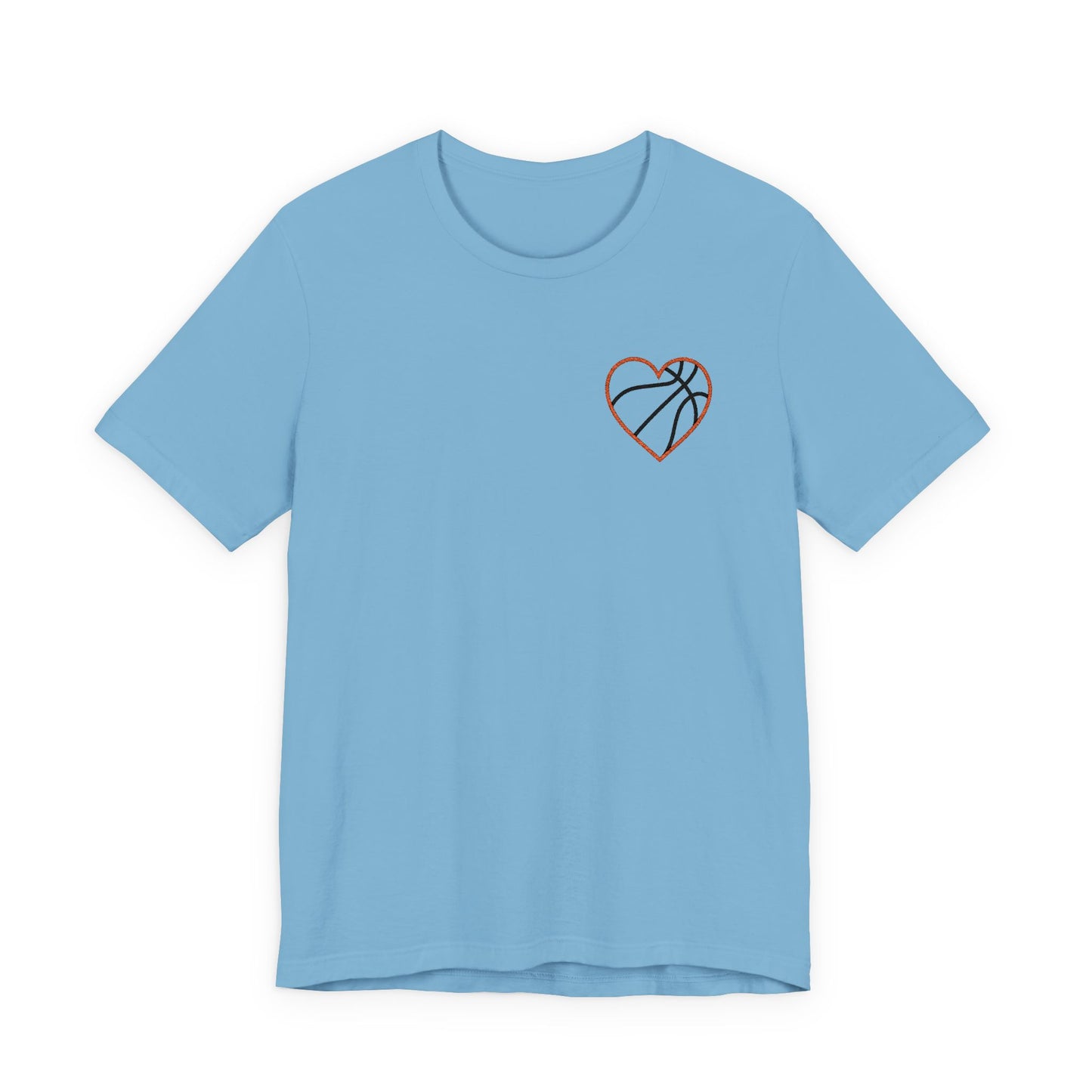 Besticktes Basketball-Herz T-Shirt | Minimalistisches Hoops-Shirt | Premium Basketball-Liebhaber Shirt