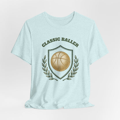 Classic Baller Basketball T-Shirt | Retro Gold Ball Tee | Perfect Gift for Hoopers