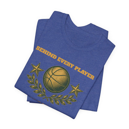 Behind Every Player is a Great Coach Basketball T-Shirt | Gold Crest Tee | Coach Gift