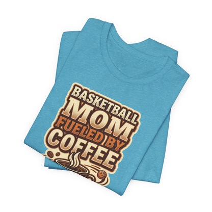 Basketball Mom Fueled by Coffee T-Shirt | Hooper Mom Tee | Perfect Gift for Sports Moms