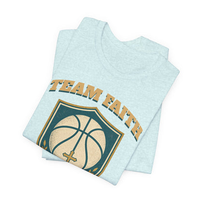 Team Faith Basketball T-Shirt | Cross & Hoops Tee | Spiritual Hoopers Gift