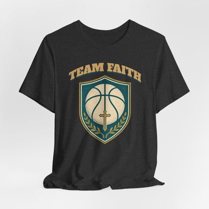 Team Faith Basketball T-Shirt | Cross & Hoops Tee | Spiritual Hoopers Gift