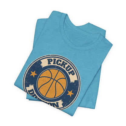 Pickup Division Retro Basketball T-Shirt | Vintage Badge Tee | Perfect Gift for Hoopers