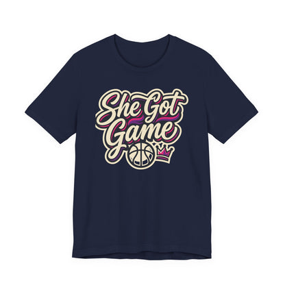 She Got Game Basketball T-Shirt | Women's Hoops Tee | Perfect Gift for Female Players
