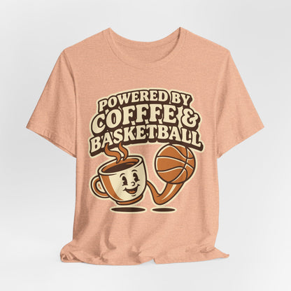Powered by Coffee & Basketball T-Shirt | Funny Hooper Tee | Perfect Gift