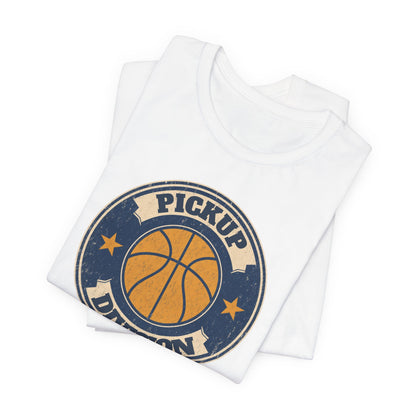 Pickup Division Retro Basketball T-Shirt | Vintage Badge Tee | Perfect Gift for Hoopers