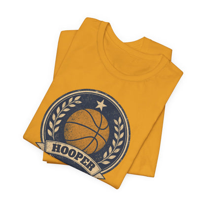 Hooper Vintage Badge Basketball T-Shirt | Retro Gold Star Tee | Perfect Gift for Ballers