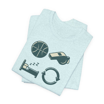 Coach Sleep Repeat Basketball T-Shirt | Hooper's Cycle Tee | Perfect Gift