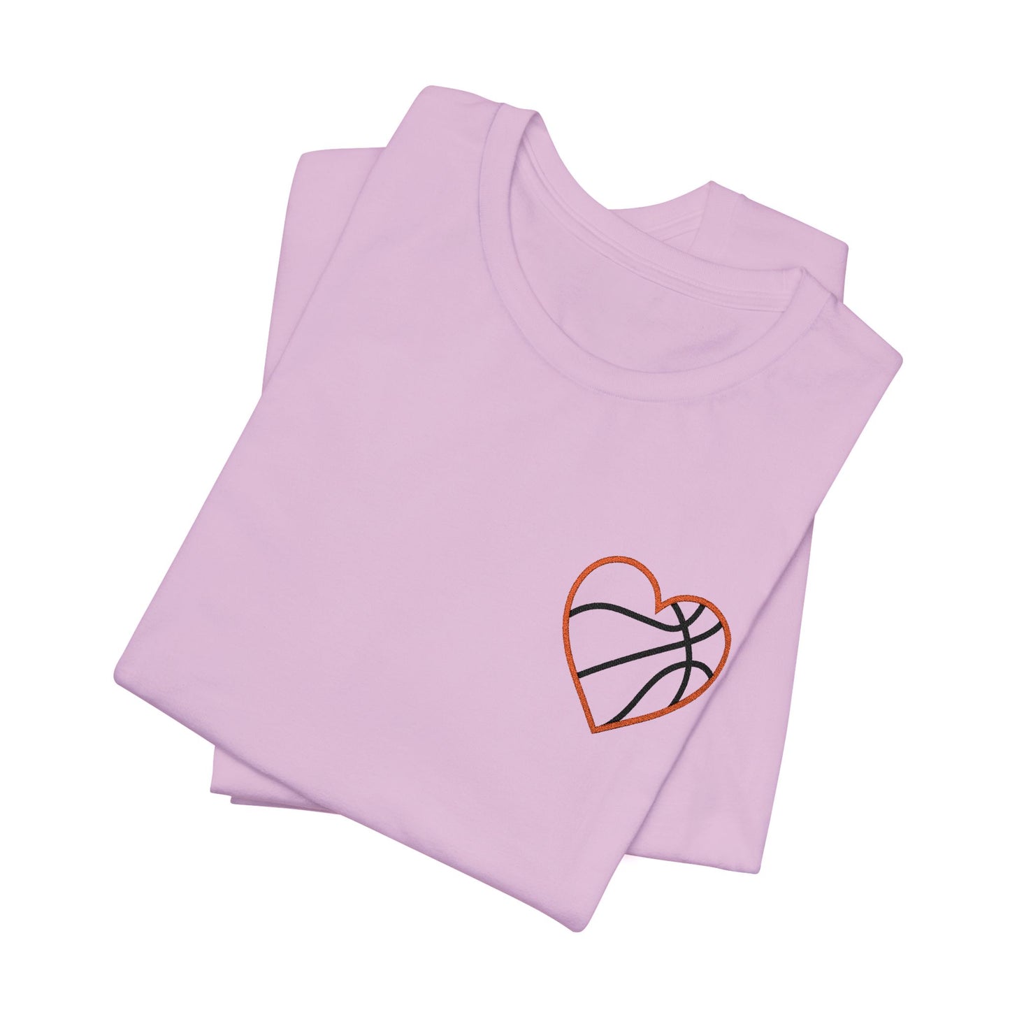 Besticktes Basketball-Herz T-Shirt | Minimalistisches Hoops-Shirt | Premium Basketball-Liebhaber Shirt