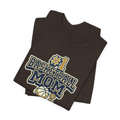 #1 Basketball Mom Tee | Navy & Gold Award Graphic | Perfect Gift for Hooper Parents