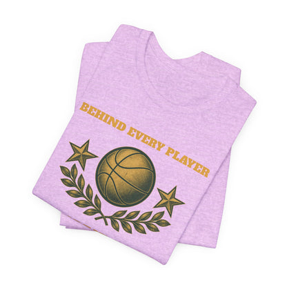 Behind Every Player is a Great Coach Basketball T-Shirt | Gold Crest Tee | Coach Gift