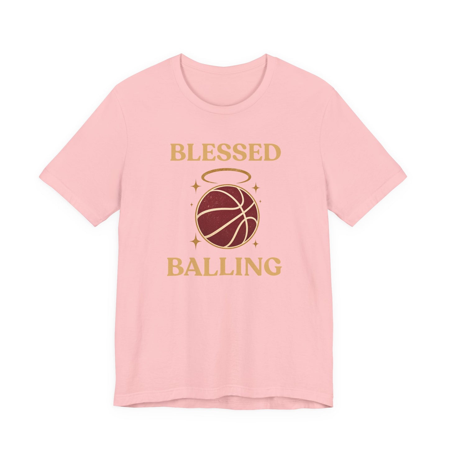 Blessed and Balling Basketball T-Shirt | Faith Halo Tee | Perfect Gift for Hoopers