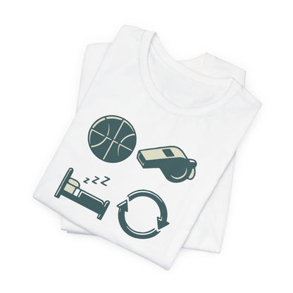 Coach Sleep Repeat Basketball T-Shirt | Hooper's Cycle Tee | Perfect Gift
