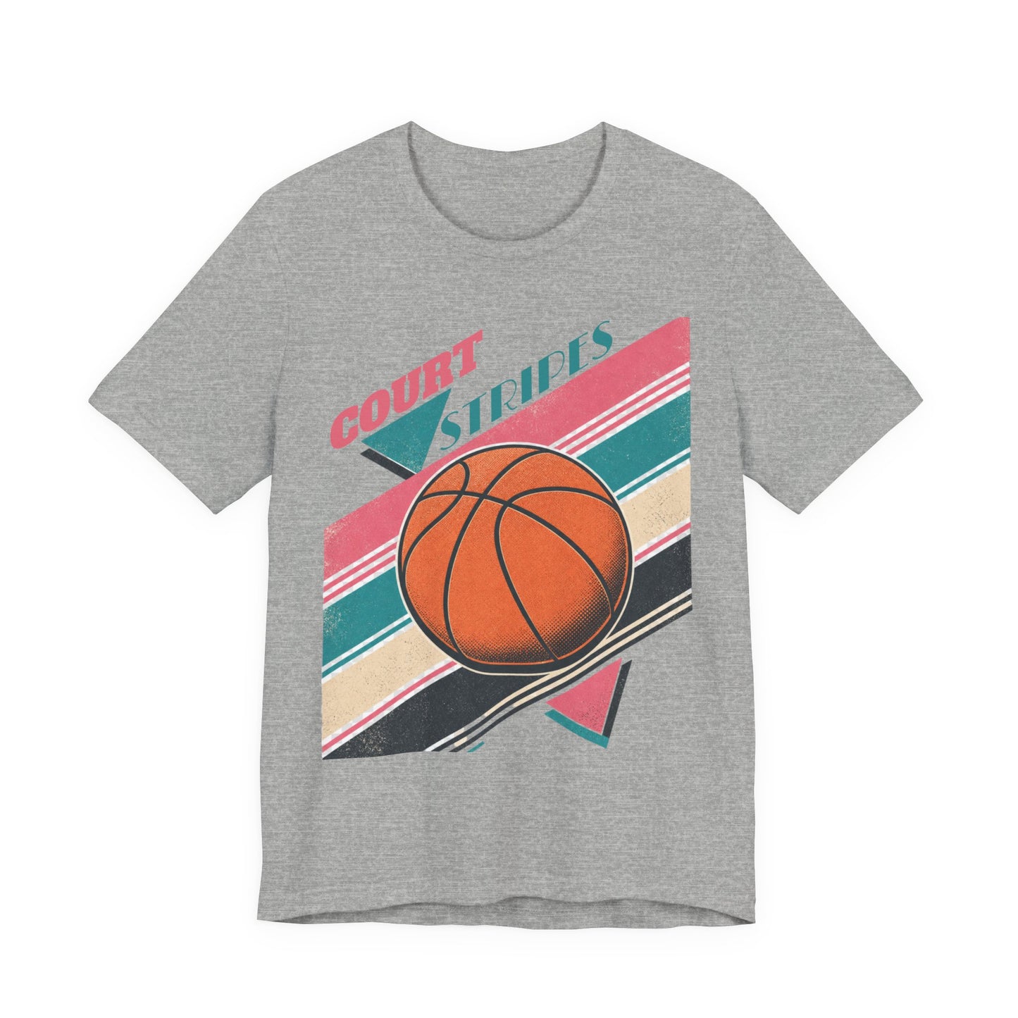 Court Stripes Retro Basketball T-Shirt | Vintage Tee | Perfect Gift for Hoopers
